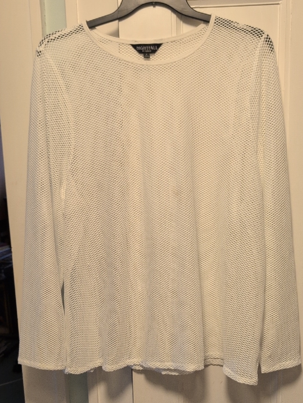 Nightfall White Mesh Long Sleeve Top Torrid 4